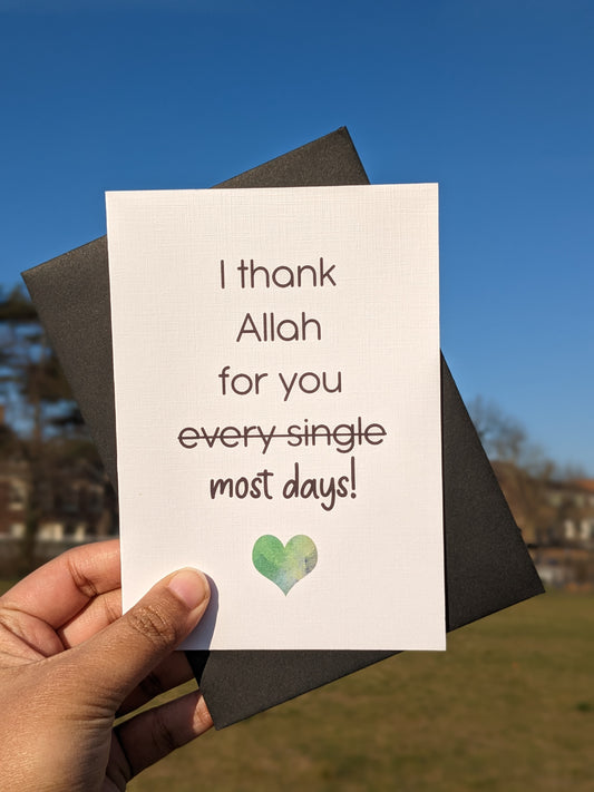 Islamic Greeting Card - Funny Love Note